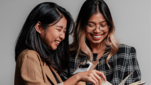 women in business talking together