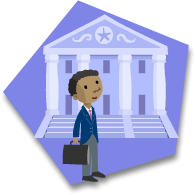 Student at capital building illustration
