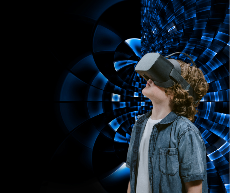 boy uring VR goggles